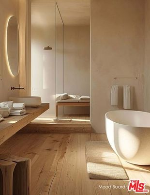Bathroom, Free Standing Baths, Interior, Wood Texture Flooring