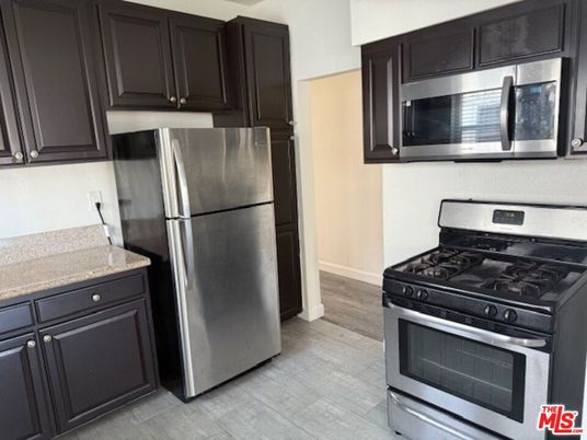 Interior, Kitchen, Stainless Steel Appliances, Wood Texture Flooring
