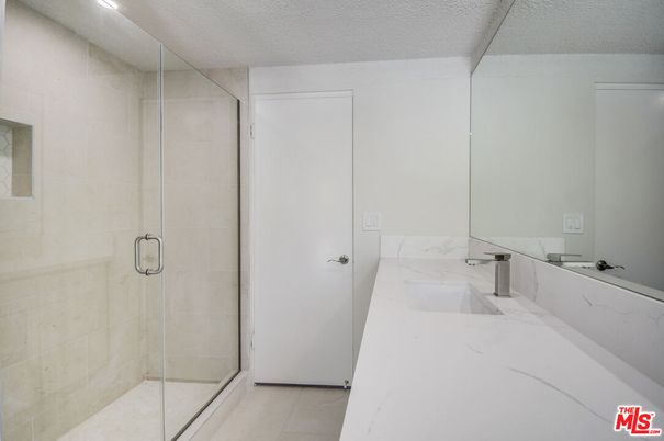 Bathroom, Glass Shower, Interior, Marble, Recessed Lighting