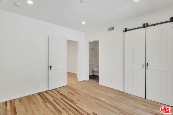Bathroom, Empty room, Interior, Recessed Lighting, Wood Texture Flooring