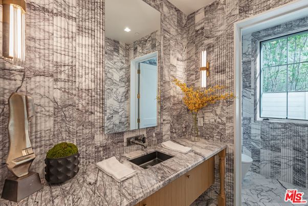 Bathroom, Interior, Marble, Recessed Lighting