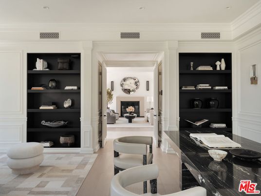 Fireplace, Home Office, Interior, Recessed Lighting