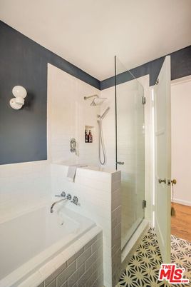 Bathroom, Glass Shower, Interior, Wood Texture Flooring