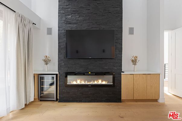 Fireplace, Interior, Stone Walls, Wood Texture Flooring