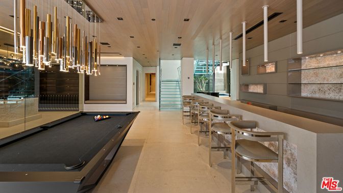 Billiard Table, Game Room, Interior, Pendant Lights, Recessed Lighting