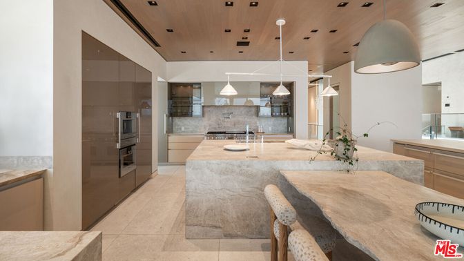 Interior, Kitchen, Pendant Lights, Recessed Lighting, Stainless Steel Appliances, Wooden Ceilings