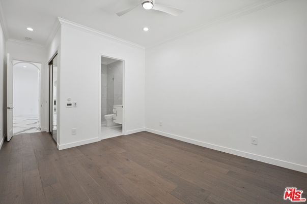 Bathroom, Empty room, Interior, Recessed Lighting, Wood Texture Flooring