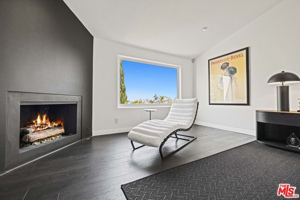 Fireplace, Interior, Recessed Lighting, Wood Texture Flooring