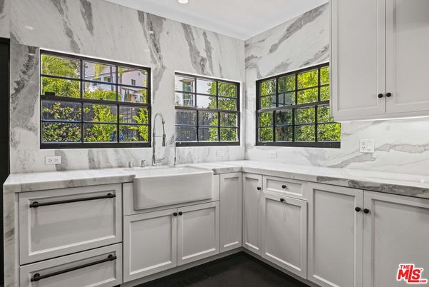 Interior, Kitchen, Marble Walls, Recessed Lighting