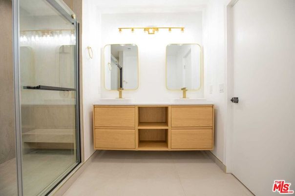 Bathroom, Dual Sink Vanities, Glass Shower, Interior