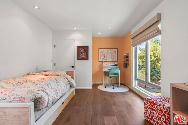 Bedroom, Home Office, Interior, Recessed Lighting, Wood Texture Flooring