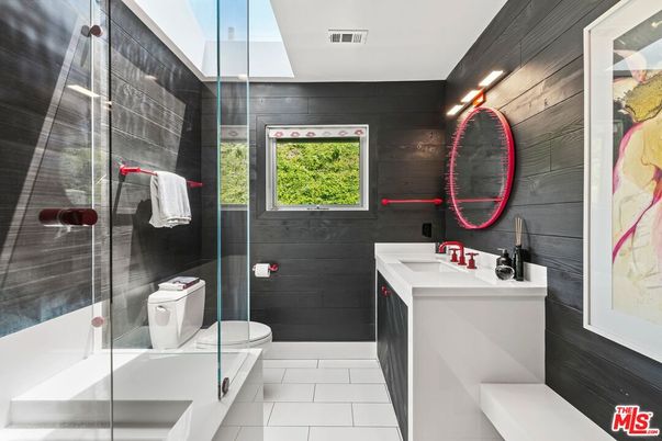 Bathroom, Glass Shower, Interior, Wooden Walls