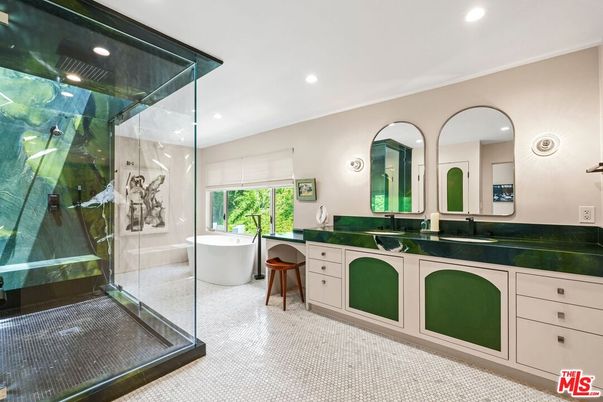 Bathroom, Dual Sink Vanities, Free Standing Baths, Glass Shower, Interior, Recessed Lighting