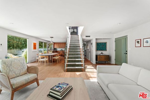 Dining room, Interior, Living room, Pendant Lights, Recessed Lighting, Wood Texture Flooring