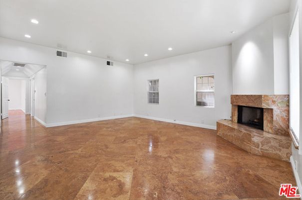 Empty room, Fireplace, Interior, Recessed Lighting