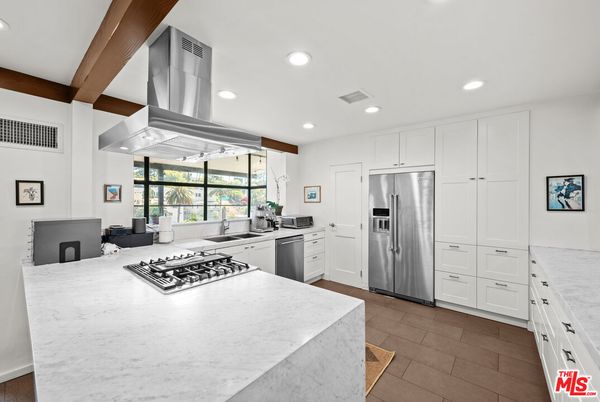 Interior, Kitchen, Recessed Lighting, Stainless Steel Appliances, Wooden Beams