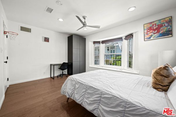Bedroom, Home Office, Interior, Recessed Lighting, Wood Texture Flooring