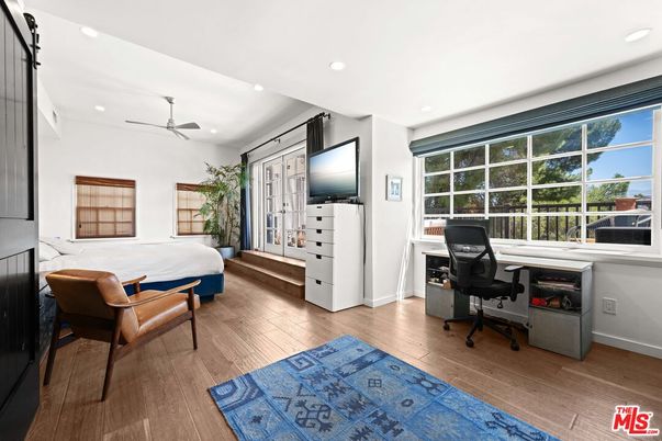 Bedroom, Home Office, Interior, Recessed Lighting, Wood Texture Flooring