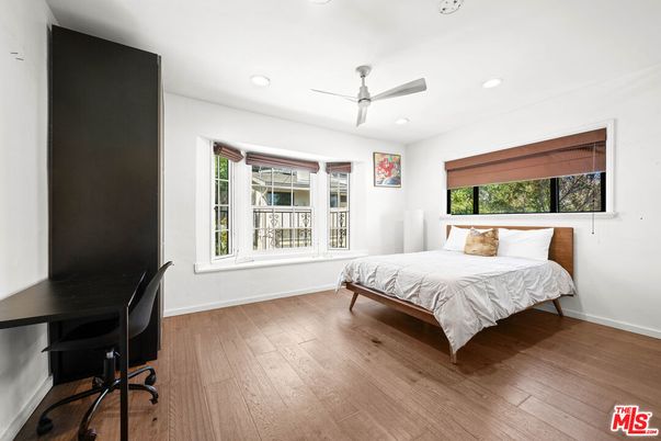 Bedroom, Home Office, Interior, Recessed Lighting, Wood Texture Flooring