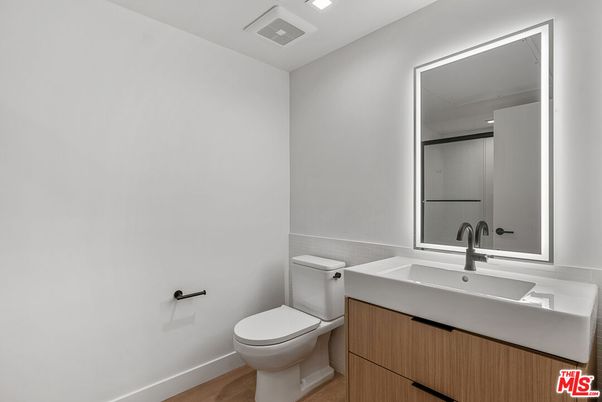 Bathroom, Interior, Recessed Lighting, Wood Texture Flooring