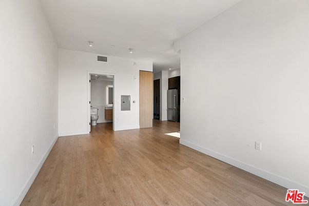 Bathroom, Empty room, Interior, Recessed Lighting, Wood Texture Flooring