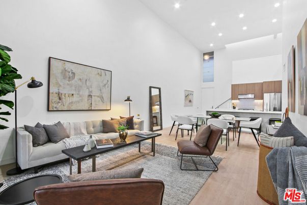 Dining room, Interior, Kitchen, Living room, Recessed Lighting, Wood Texture Flooring