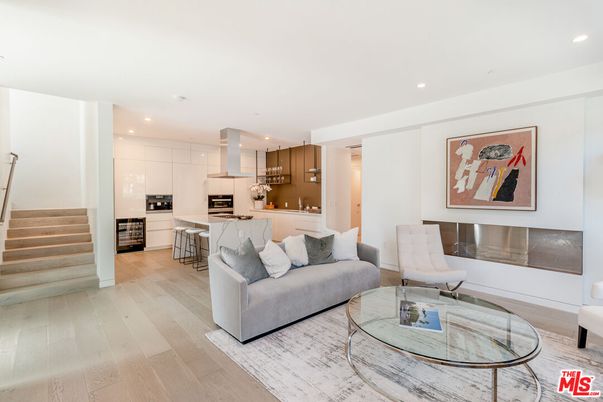 Interior, Kitchen, Living room, Pendant Lights, Recessed Lighting, Stainless Steel Appliances, Wood Texture Flooring