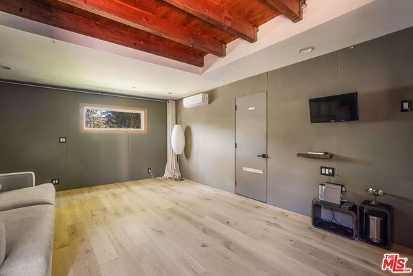 Empty room, Interior, Recessed Lighting, Wooden Beams, Wooden Ceilings, Wood Texture Flooring