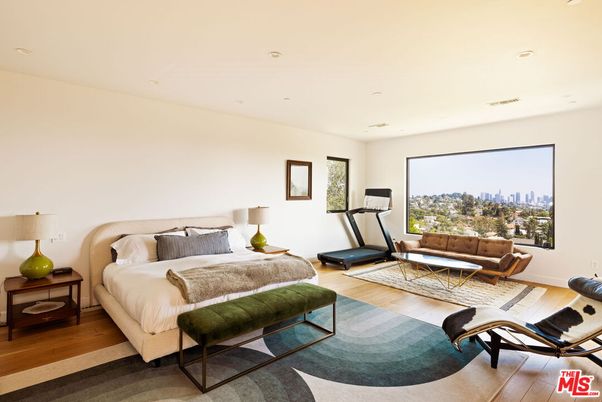 Bedroom, Fitness Equipment, Interior, Recessed Lighting, Wood Texture Flooring