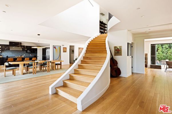 Dining room, Interior, Pendant Lights, Recessed Lighting, Wood Texture Flooring
