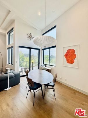 Dining room, Interior, Living room, Pendant Lights, Recessed Lighting, Wood Texture Flooring