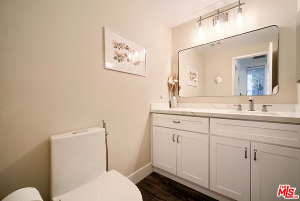 Bathroom, Dual Sink Vanities, Interior, Wood Texture Flooring