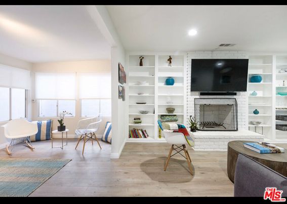 Fireplace, Interior, Recessed Lighting, Wood Texture Flooring
