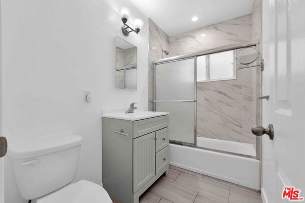 Bathroom, Glass Shower, Interior, Marble Walls, Recessed Lighting