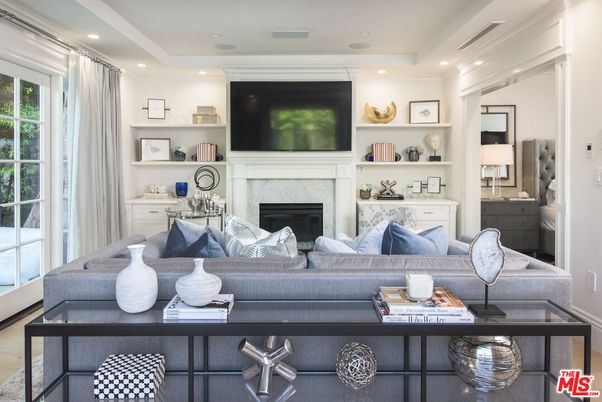 Fireplace, Interior, Living room, Recessed Lighting