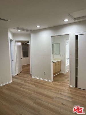 Bathroom, Empty room, Interior, Recessed Lighting, Wood Texture Flooring