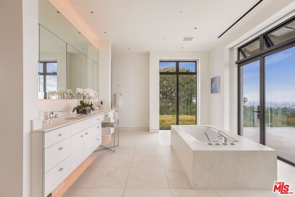 Bathroom, Dual Sink Vanities, Interior, Marble, Recessed Lighting