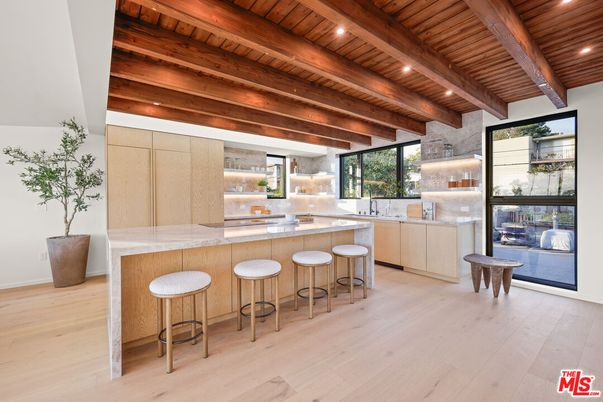 Interior, Kitchen, Recessed Lighting, Wooden Beams, Wooden Ceilings, Wood Texture Flooring