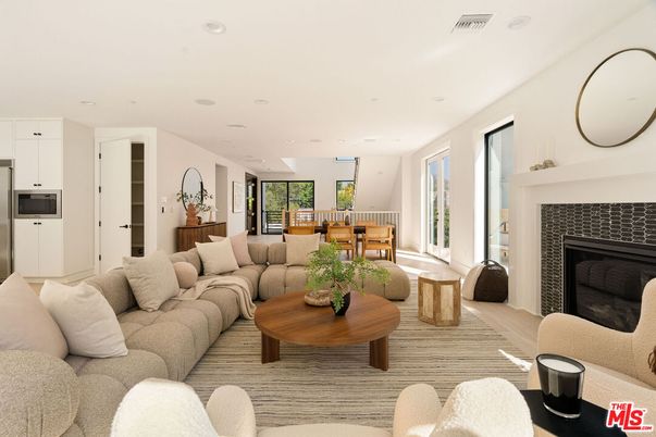 Dining room, Fireplace, Interior, Living room, Recessed Lighting
