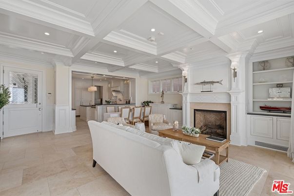 Fireplace, Interior, Kitchen, Living room, Pendant Lights, Recessed Lighting