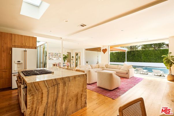 Interior, Kitchen, Living room, Recessed Lighting, Wood Texture Flooring