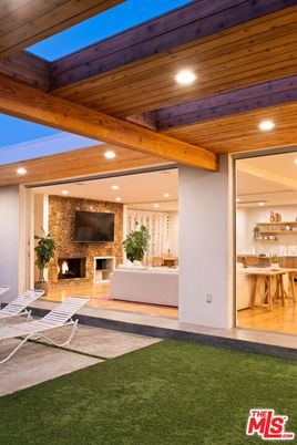Backyard, Exterior, Fireplace, Interior, Recessed Lighting, Wooden Beams, Wooden Ceilings