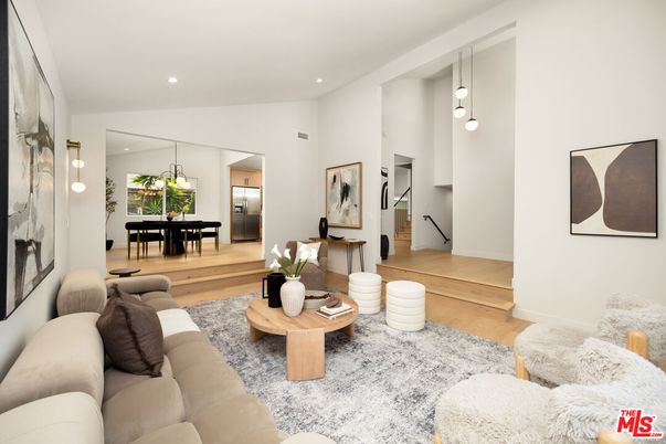 Interior, Living room, Pendant Lights, Recessed Lighting, Wood Texture Flooring