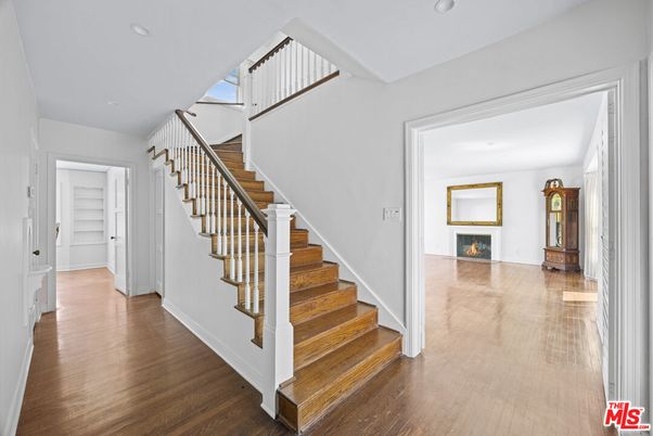 Fireplace, Interior, Recessed Lighting, Wood Texture Flooring