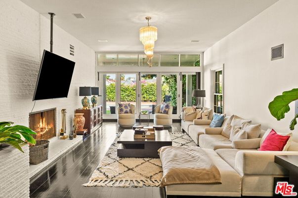 Chandelier, Fireplace, Interior, Living room, Wood Texture Flooring