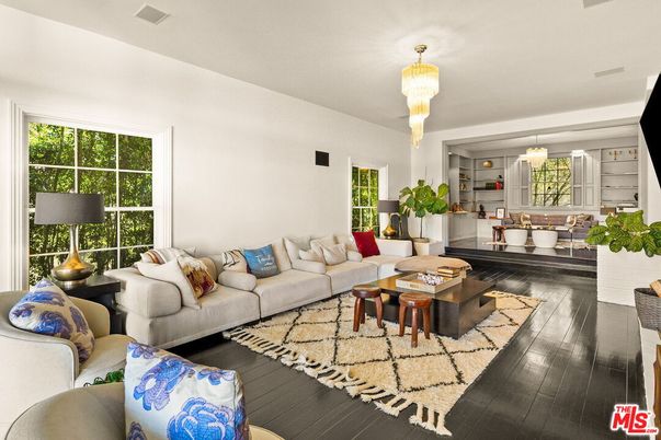 Chandelier, Interior, Living room, Wood Texture Flooring