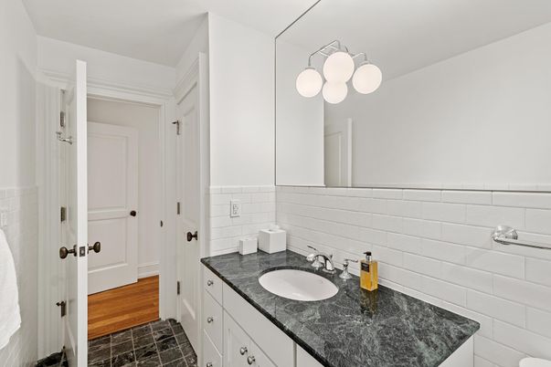 Bathroom, Dual Sink Vanities, Interior, Wood Texture Flooring