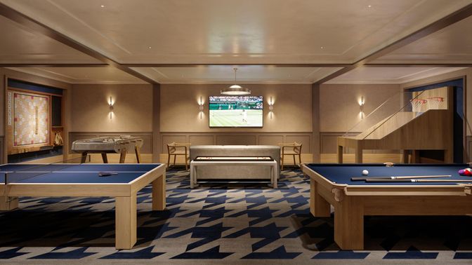 Billiard Table, Game Room, Interior