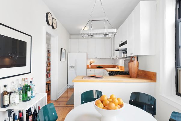 Interior, Kitchen, Pendant Lights, Wood Texture Flooring