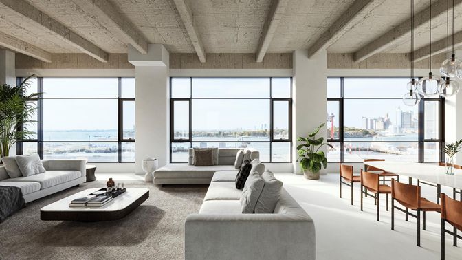 Dining room, Interior, Living room, Pendant Lights, Water